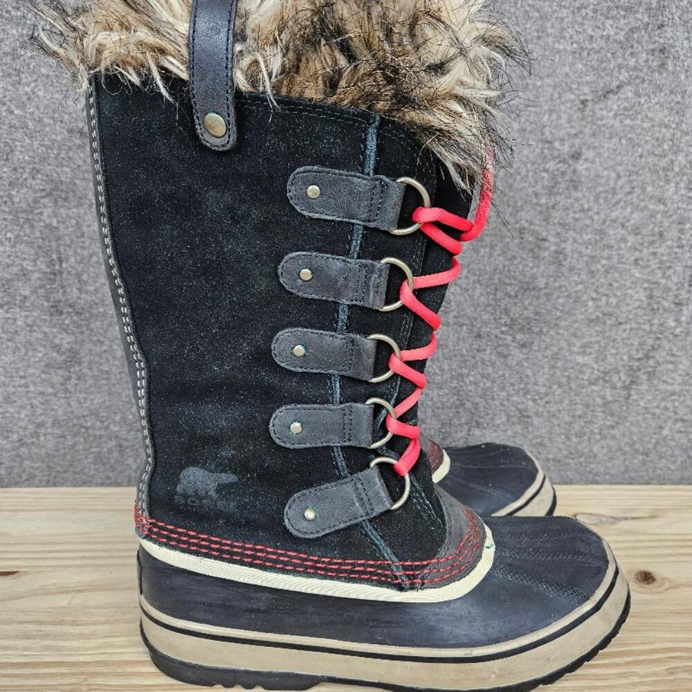 Sorel Joan of Arctic Black Winter Snow Fur Boots